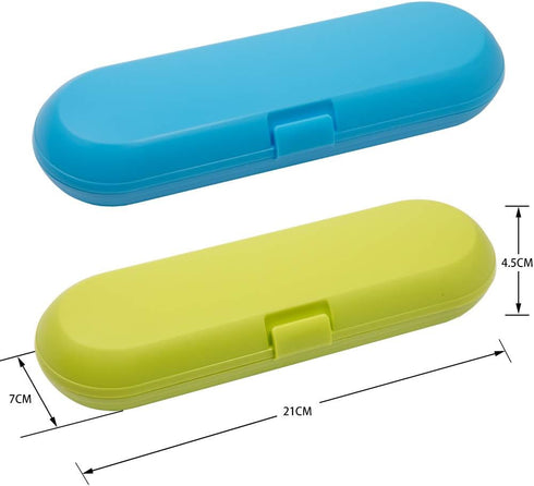 Plastic Electric Toothbrush Travel Case for Oral-B Pro Series, 2 packs (Blue&Green)
