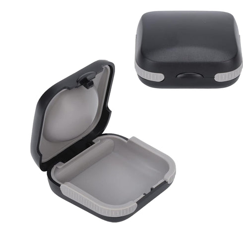 Protective Case for Travel Hearing Aids, Hard Small Splashproof Cushioned Interior for 2 Hearing Aids
