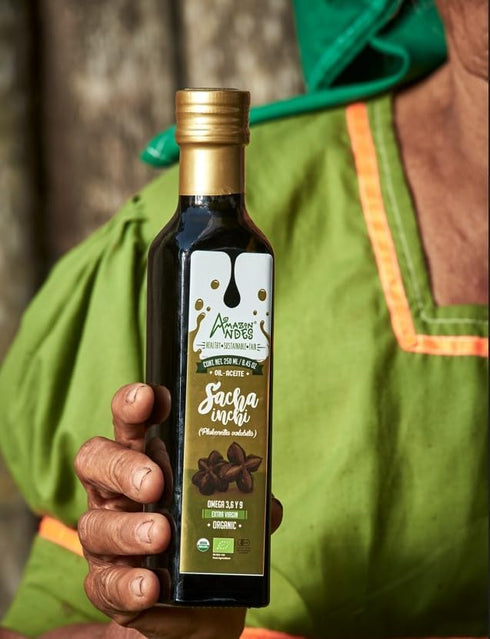 Inchi 8.45 oz 250ml 3 6 9 Amazon Andes Organic Sacha Oil fl Glass Bottle - Cold Pressed Extra Virgin - Omega Fatty