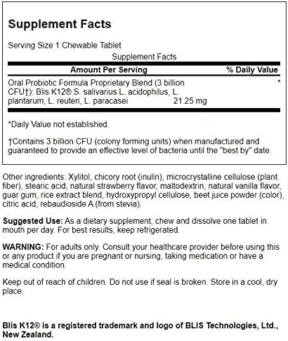 Swanson Oral Probiotic Formula - Oral and Immune System Health - Natural Strawberry Flavor 30 Chwbls