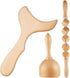 Set Wooden Body Massage Tools - Manual Kit for Muscle Relief