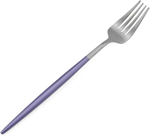 Gugrida Luxury Flatware, Royal 5 Piece Matte Purple Handle 18/10 Stainless Steel Tableware Set for 1, Camping Utensils