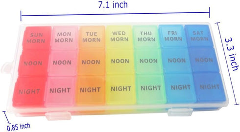 Wopanxye 3 7-Day Weekly Pill Organizer, Times a Day, Pill Box, Portable Travel Prescription Pill Case Dispenser