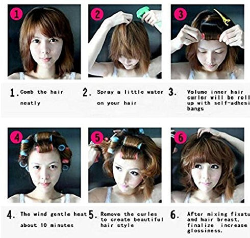 Kamay's Small Hair Rollers Curlers, Self Grip, 12PCS (25mm/1") Random Color for DIY or Salon