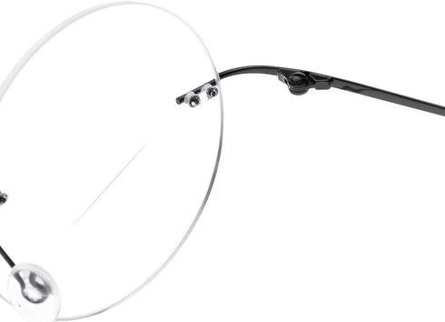 Fuisetaea Round Rimless Frame Reading Glasses for Men Women, +2.50 Titanium Alloy Lightweight Eyeglasses