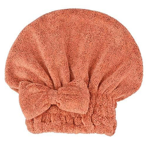 Microfiber Hair Drying Towels, Head Wrap with Bow-Knot Shower Cap, Hair Turban for Curly Long & Wet Hair