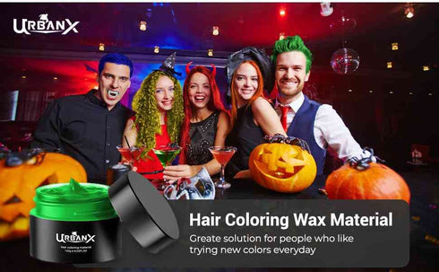 UrbanX Washable Hair Coloring Wax - Unisex Color Dye Styling Cream, Temporary Pomade for Party Cosplay (Green)