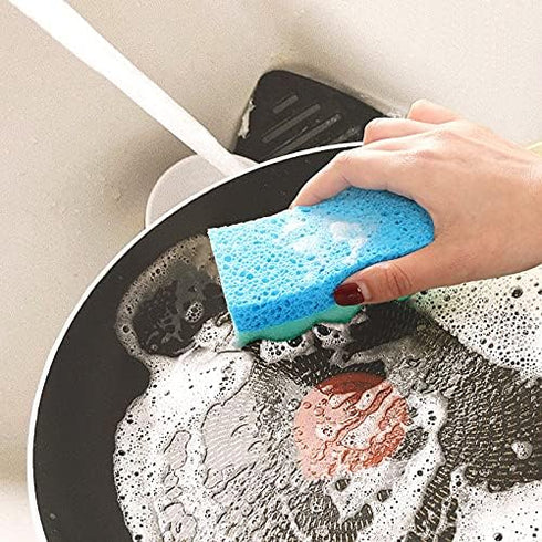 SCRUBIT Multi-Use Scrub Sponge, Non-Scratch Kitchen Sponges for Dishes, Heavy Duty & Odor-Free, 6 Count