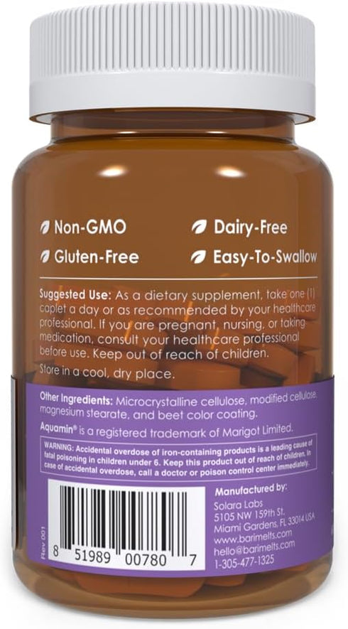 BariMelts The Step Up Once Daily Bariatric Multivitamin with Iron - 60 Caplets, Sugar-Free