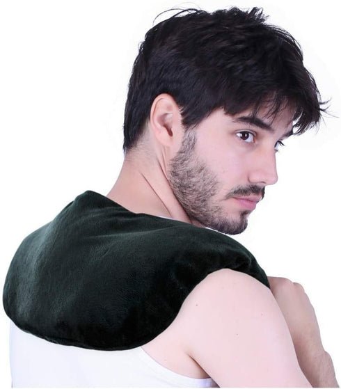 FOMI Moist Heat Shoulder and Neck Wrap, Weighted Lavender Scented Pad for Pain Relief, Microwavable