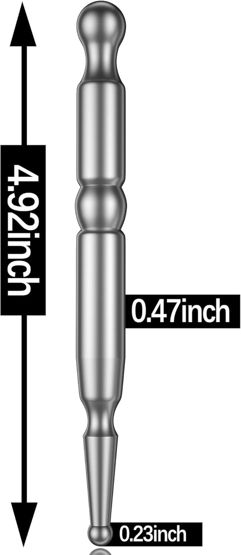 Jongait 4.92-Inch-Long Urethral Sounds for The Experienced Users - Stainless-Steel Urethral Dilator Penis Plug