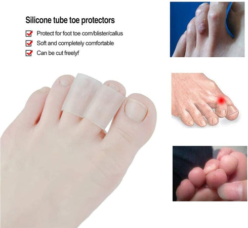 Toe Protectors Toe Sleeves Toe Tube Pads for Hammer Toe Pain Relief, 5 Pairs