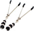 Stylish Silver Nipple Clamps with Elegant Black Pendant