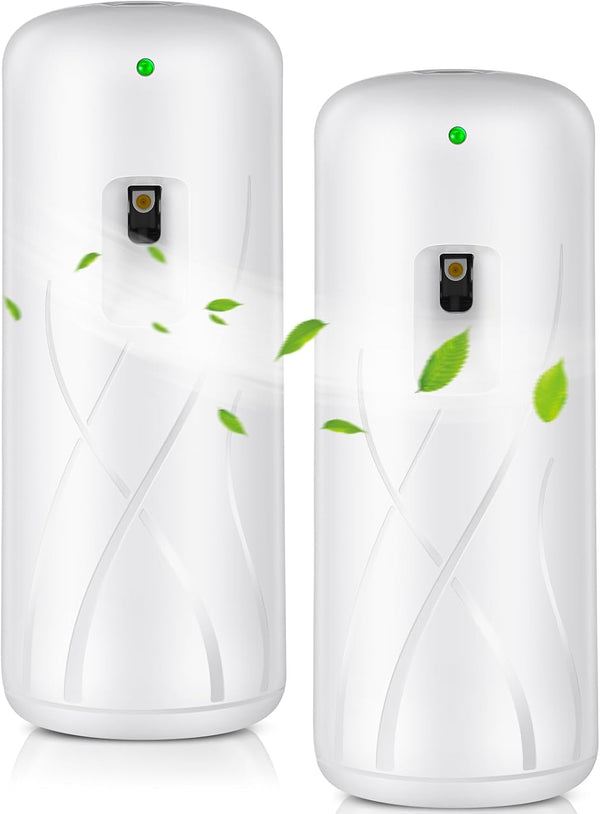 2 Pcs Automatic Air Freshener Spray Dispenser, Battery Operated for Bathroom, Bedrooms, Offices, Hotels