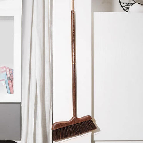 UNOMOR Handmade Soft Wood Broom, Long Handle for Dust Removal, Kitchen Cleaning, Patio, and Floor Brush