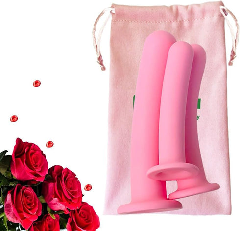 QoQiu 3-Pack Set, Silicone Pelvic Floor Muscle Dilator Trainer Pelvic Wand Massager for Women, Pelvic Floor Muscle