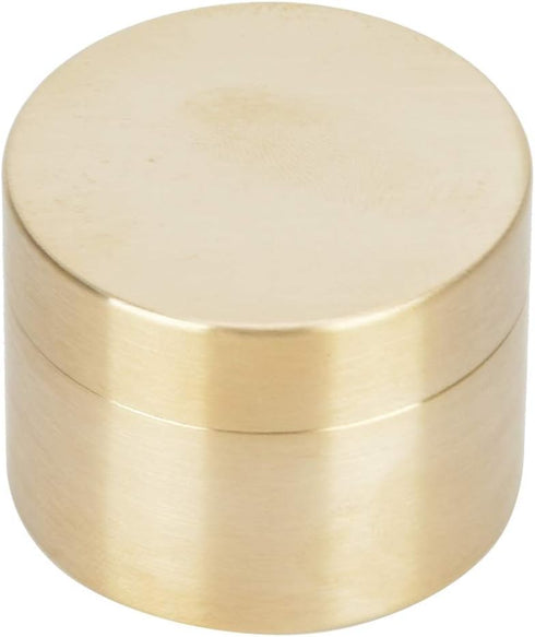 Keenso Brass Case, Sealed Brass Container Box, Copper Fob Holder Round Box, Dustproof Moisture-Proof Dry (S)