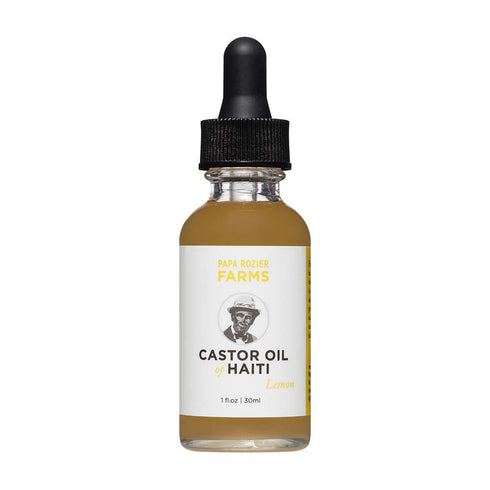 Papa Rozier Farms Lemon Castor oil of Haiti 100% Pure - Cold-Pressed Castor Oil - 100% Natural - Hexane Free - 1oz – Unrefined – Oil for Hair Growth, Hair Care, Dry Skin, Grow Eyelashes & Eyebrows