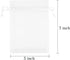 50 Pcs 5x7 inch Gift Wrap Bags, Organza Sheer Clear Tulle Fabric, White Drawstring Sachet for Party Favors