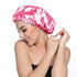 Stain Bonnet Silky Sleep Cap, Adjustable Satin Cap for Night Sleeping, Reversible Double Layer Rose/Beige