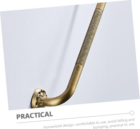 TOPPERFUN Copper Bathroom Grab Bar Handle with Multi Functional Armrest and Towel Bar Slip Shower Safety Handrail