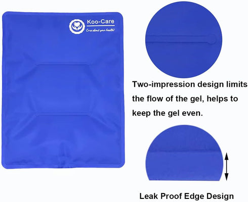 Koo-Care Large Gel Ice Pack for Injuries, Reusable Flexible Hot Cold Therapy Compress for Pain Relief