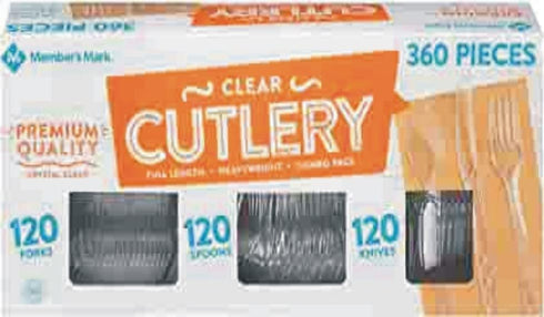 MEMBERS MARK Pack, 360 Count Member's Mark Clear Cutlery Combo