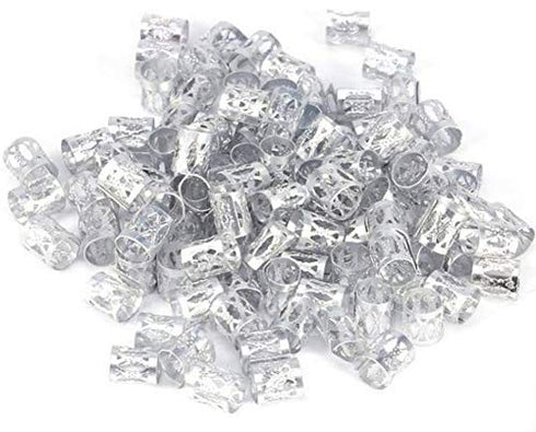 WOIWO 100PCS Aluminum Dreadlocks Beads Dread Locks Adjustable Metal Cuffs Hair Decoration Braiding Hair Jewelry - Silver