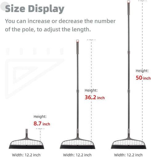 PLLITH 4 1 Upgraded Magic Broom, in Sweeper Pet Hair Remover with a Mini Squeegee, Easily Cleans The Floor Surface