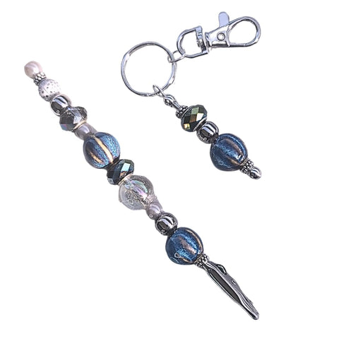 LUX Clips (Winter Blue) & Keychain Set Metal Wire Joint Clamp with