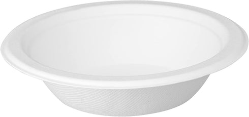 Comfy Package [125 Pack 100% Compostable White Paper Bowls,12 oz. Heavy-Duty Paper Soup Bowls - Eco-Friendly Disposable Sugarcane Bowls by Comfy Package