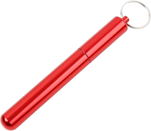 5Pcs Aluminum Alloy Container with Keychain, Pocket Waterproof Metal Storage Holder Case, 4.33 x 0.55 Inches