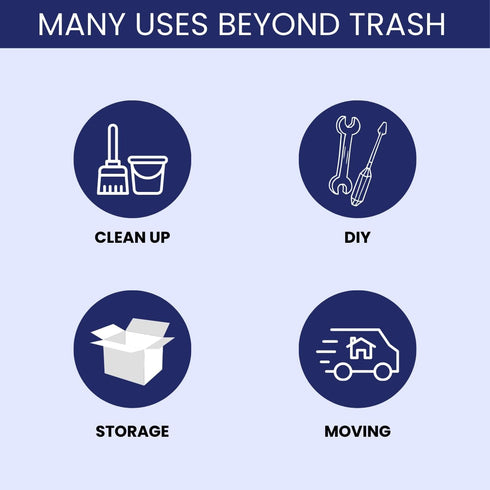 BAG UP Solutions Stronghold Trash Bags - Heavy Duty Contractor Bags Made From Recycled Plastic - 55-60 Gallons (150