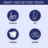 BAG UP Solutions Stronghold Trash Bags - Heavy Duty Contractor Bags Made From Recycled Plastic - 55-60 Gallons (150