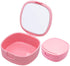 Retainer Case with Mirror and Ventilation Holes for Night Guards, Aligner Trays, Mouth Guard, Denture Case (Pink)