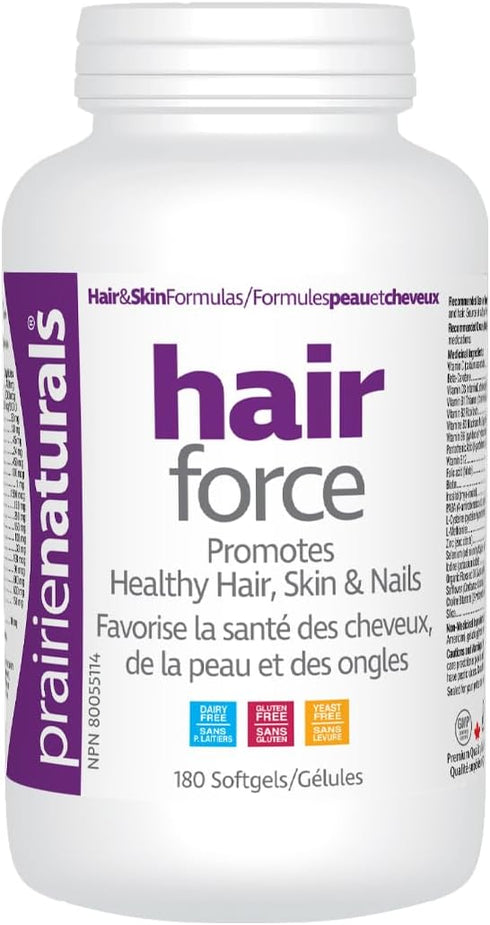 Prairie Naturals Hair Force Softgels, 180 Count.