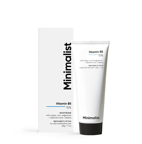 Minimalist 10% Vitamin B5 Face Moisturizer, Oil Free Lightweight Gel for Oily & Acne Prone Skin, 1.7 Oz / 50 gm