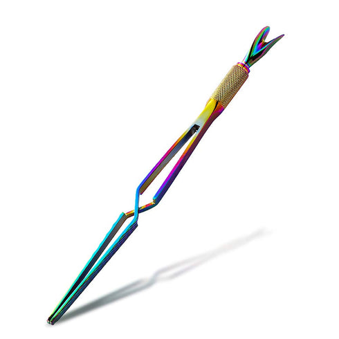 SILPECWEE Colorful Stainless Steel Nail Art Pincher, 1Pc Cuticle Pusher, Multi-Function Nail Care Tools