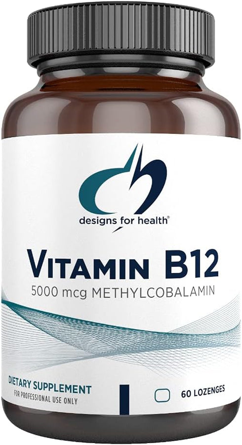 Designs for Health Vitamin B12 Lozenges - 5000 mcg Methylcobalamin - Vegan + Non-GMO, Natural Berry Flavor (60)