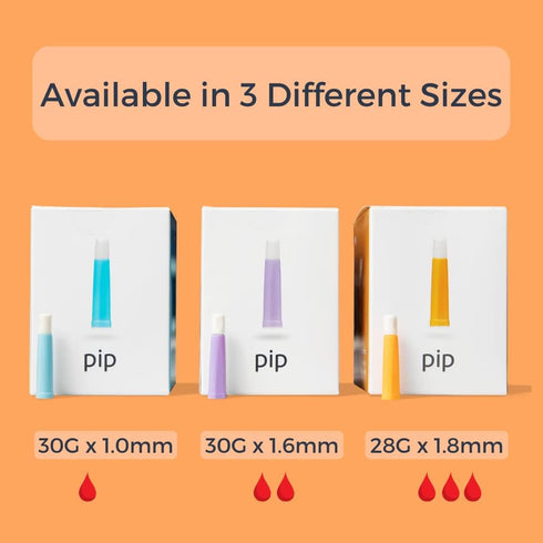 Pip 100 Lancets, All-in-One 28G-1.8mm Diabetes Safety Lancets for Blood Sugar Testing