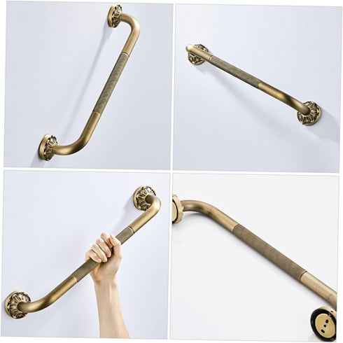 Healifty Household Shower Grab Bar Non Skid Safety Handle for Elderly Copper Core Durable Bathroom Support Rail