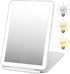 Rechargeable Travel Makeup Mirror, 72 LED Lighted Compact Slim Vanity Mirror with 3 Dimmable Lighting Modes