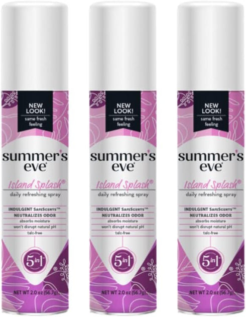 Summer's Eve Island Splash Feminine Freshening Spray, Daily Intimate Deodorant, Neutralizes Odor,