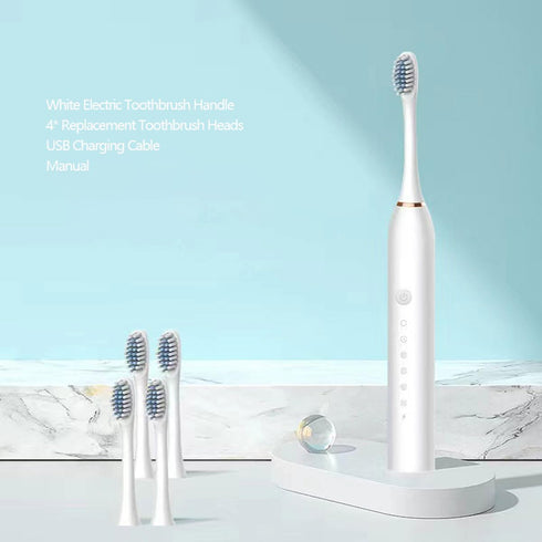 Two Pack Electric Toothbrushes, Rechargeable for Adults and Teens with 8 Brush Heads