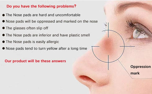 Push-in Eyeglasses Nose Pads, BEHLINE 5 Pairs Snap in Glasses Nose Piece for Eyeglasses, Soft Silicone Pads