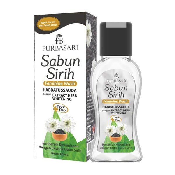 Purbasari Feminine Hygiene Wash Sabun Sirih betel Soap with Habbatussauda, 60 ml (Pack