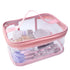 Toiletry Bag Makeup Cosmetic Clear Bag, Portable Waterproof Transparent Travel Storage in Pink