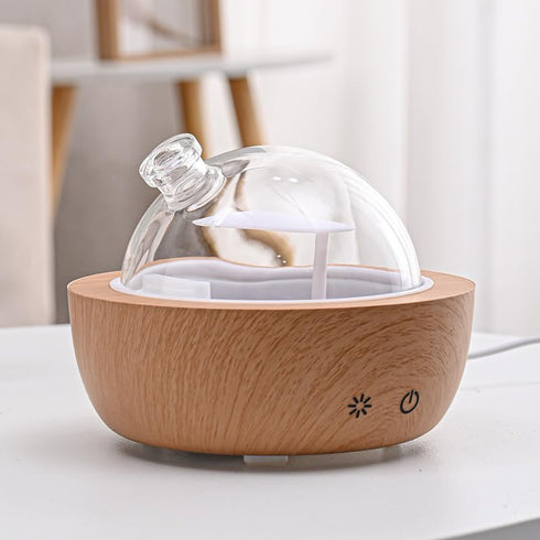 kakoda 200mlwith 3Pcs Glass Essential Oil Diffusers for Home, Wood Grain Base Humidifier, Decorative Bedroom