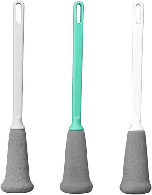 Grey Long Handle Cleaning Sponge Brush - Decontamination Cup Brush, Multifunctional Household Cleaning Brush