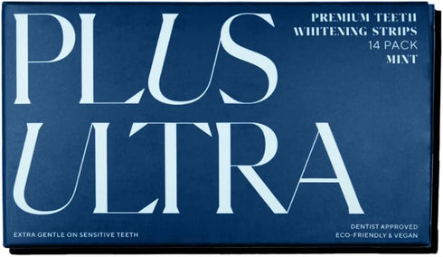 PLUS ULTRA Premium Teeth Whitening Strips, Eco-Friendly Vegan Stain Remover, Mint, 28 Strips (14-Day Treatment)
